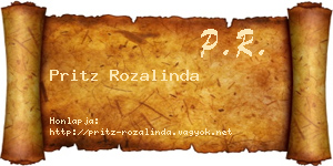 Pritz Rozalinda névjegykártya
